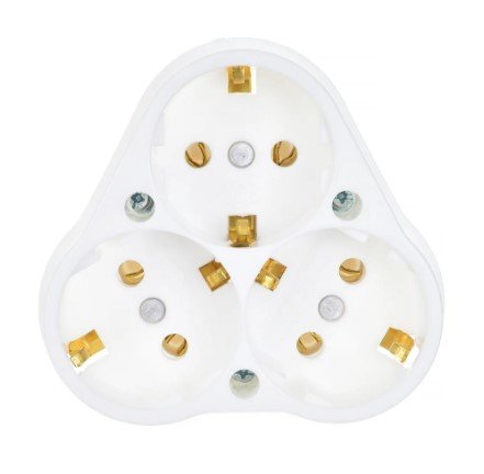 Розетка СУ 3м треугольная 16A 250В IP20 (белый) NE-AD