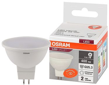 Лампа светодиодная LV MR16 35   5SW/840 220-240V GU5.3 400lm 110° d50x46 OSRAM