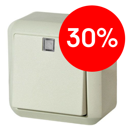 Переключатель 1кл с подсветкой (крем) Contura ELSO УЦЕНКА