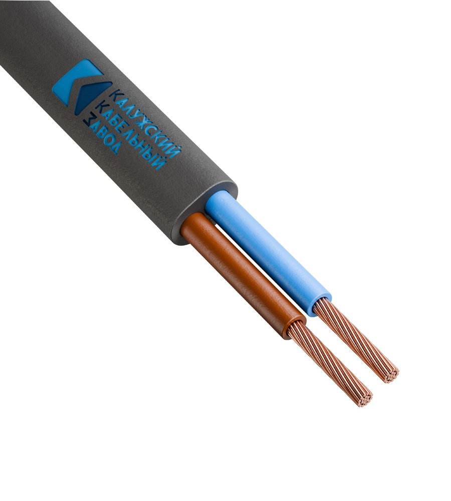 Шнур бытовой ШВВП 2х0.75 (черный) Калужский кабельный завод (ККЗ) (ГОСТ)