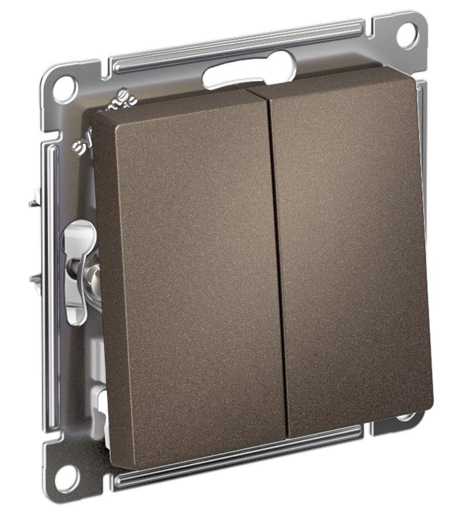 Переключатель 2кл перекрестный схема 7 10АХ (мокко) ATLASDESIGN SE