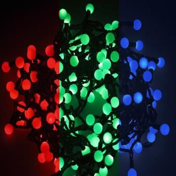 Гирлянда светодиодная Шарики 220В Ø13мм 5м 30 диодов IP20 черный провод Neon-Night мультиколор