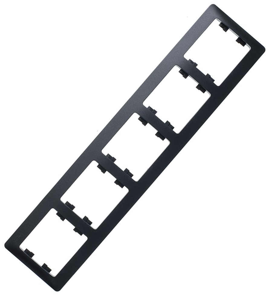 SE Рамка 5 постовая горизонтальная (антрацит) (GLOSSA)