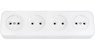 Розетка ОУ 4м б/з 16А 220В IP20 (белый) BYLECTRICA (РА16-246)