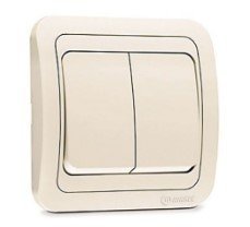 Выключатель СУ 2кл со вставкой (крем) Mimoza MAKEL