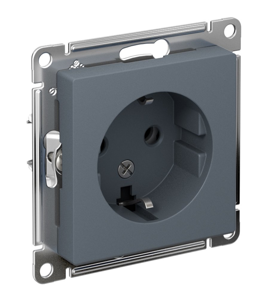 Розетка 1-я с/з 16А (грифель) ATLASDESIGN SE