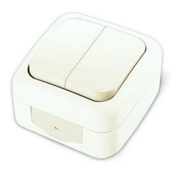 Выключатель ОУ 2кл (белый) IP54 Palmiye VI-KO