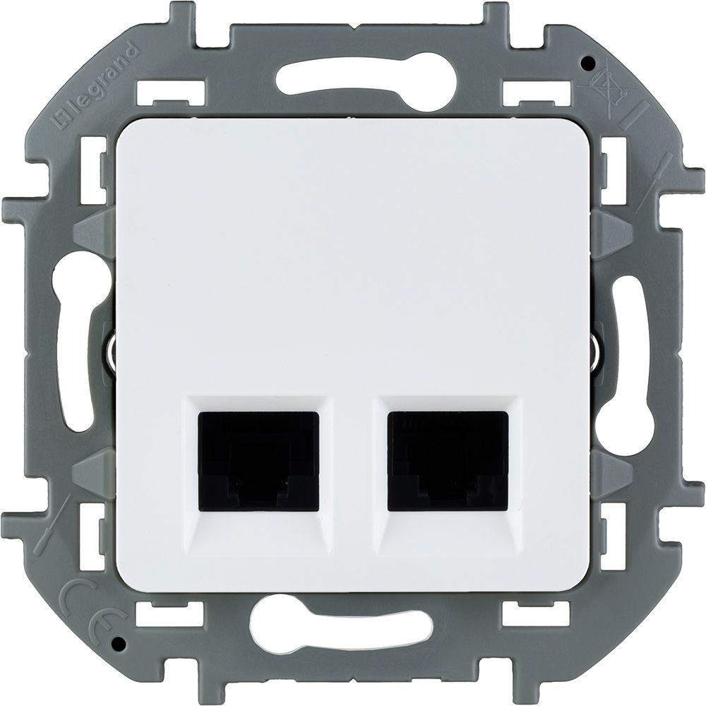 Розетка 2-я RJ45 категория 6 UTP (белый) INSPIRIA Legrand/Daccord (673840)