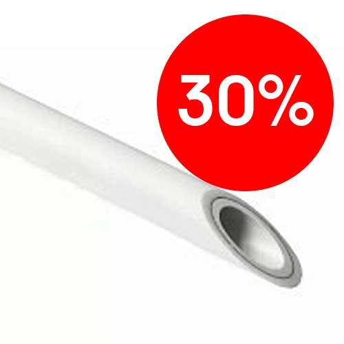 Труба PP-R SDR 6 DUO армированные алюминием по центру (PN20) ХВС ГВС отопление L=4м Дн-25х4.2мм PROAQUA