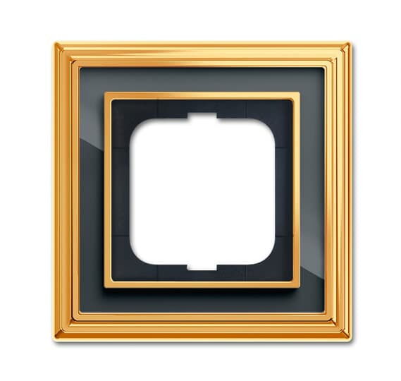 Рамка 1 пост 1721-835-500 (латунь/черное стекло) Династия ABB