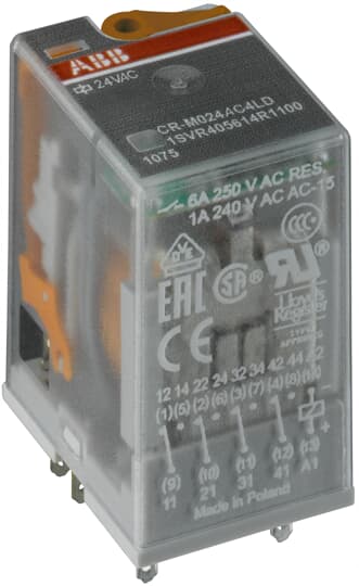 Реле CR-M024AC2 24В AC 2ПК 12А ABB (1SVR405611R0000)