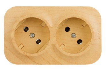 Розеточный блок с предварительным подключением 2x2К без шторок (сосна) IP20 Quteo (новый механизм) Legrand/Daccord (7822