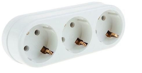 Тройник линейный 3L3 (з) 220В IP20 (белый) TOKER