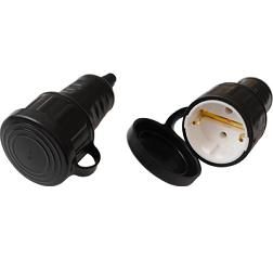 Штепсельное гнездо с з/к с крышкой (каучук) IP44 BYLECTRICA (Р16-361)