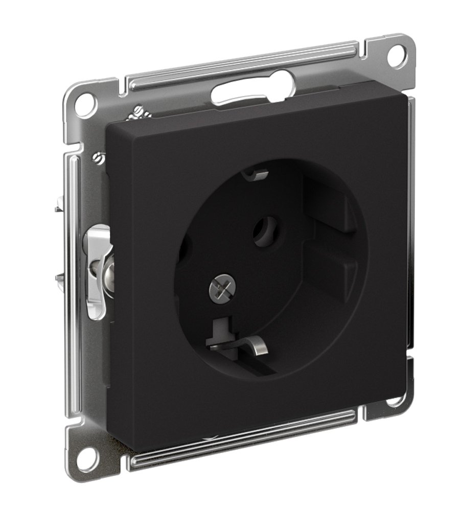 Розетка с заземлением 16А (карбон) ATLASDESIGN SE