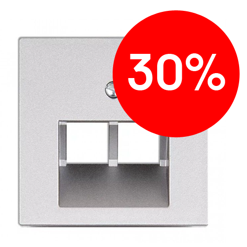 Накладка 2м телефонной/компьютерной розетки (алюминий) ECO Profi JUNG