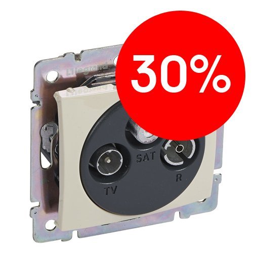 Розетка TV/FM/SAT звезда 1.5дБ 2400МГц (слоновая кость) Valena Classic Legrand (774335)