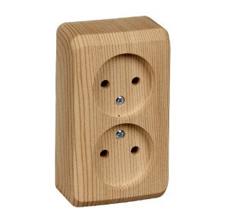 Розетка ОУ 2-я без заземления (сосна) ЭТЮД SE