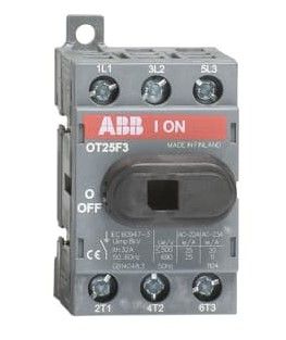 Рубильник 3п 25А ОТ25F3 на DIN-рейку или монтажную плату с резервной ручкой ABB (1SCA104857R1001) ФЛ