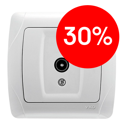 Розетка СУ TV проходная (белый) Carmen VI-KO УЦЕНКА