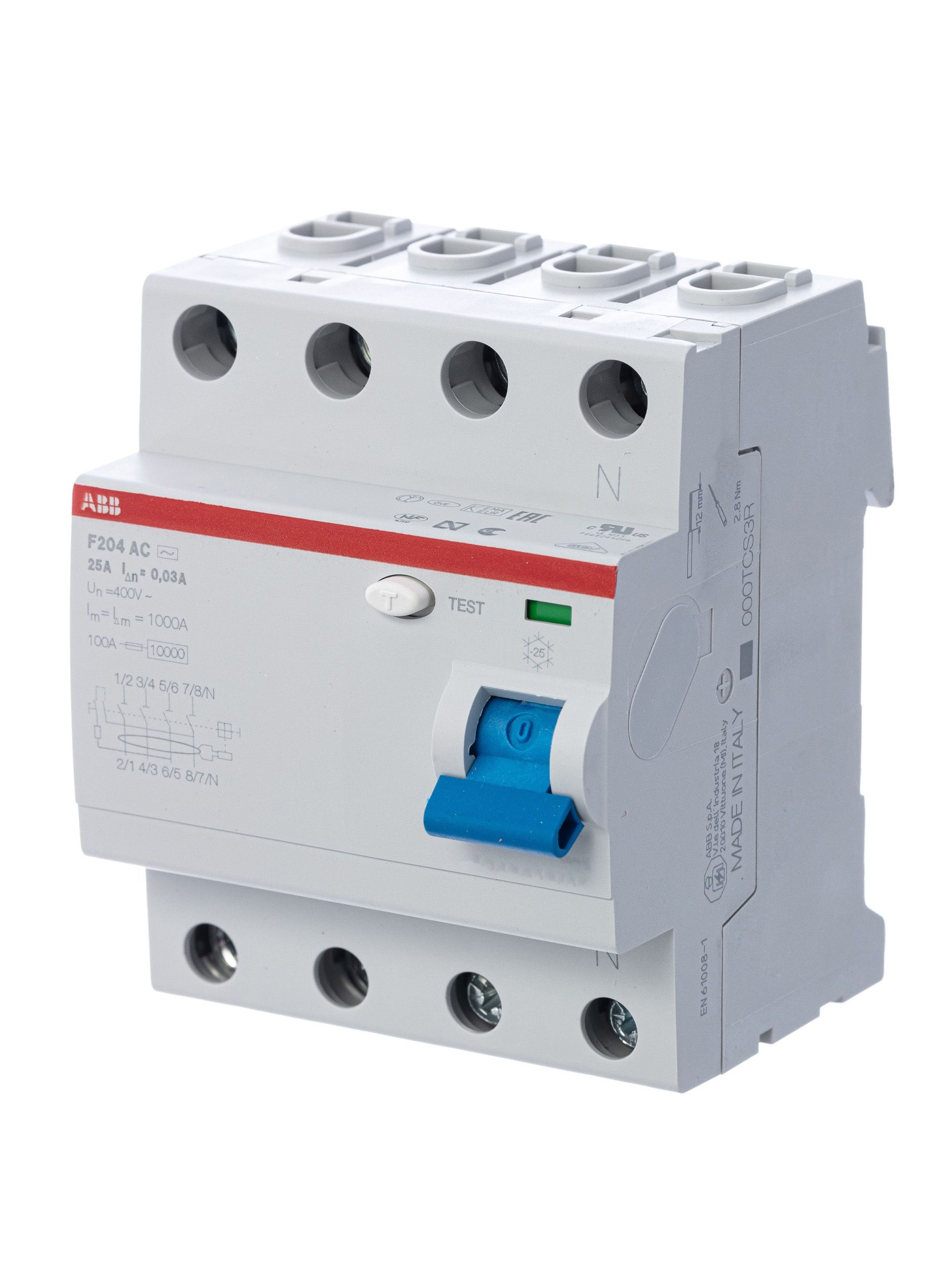 Устройство защитного отключения 4п 63А 300мА тип AC F204 AC-63/0.3 ABB