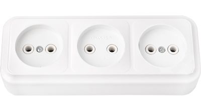 Розетка ОУ 3-я без заземления (белый) Пралеска BYLECTRICA