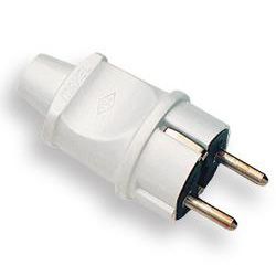Вилка прямая с з/к 16А 220В IP20 (белый) MAKEL