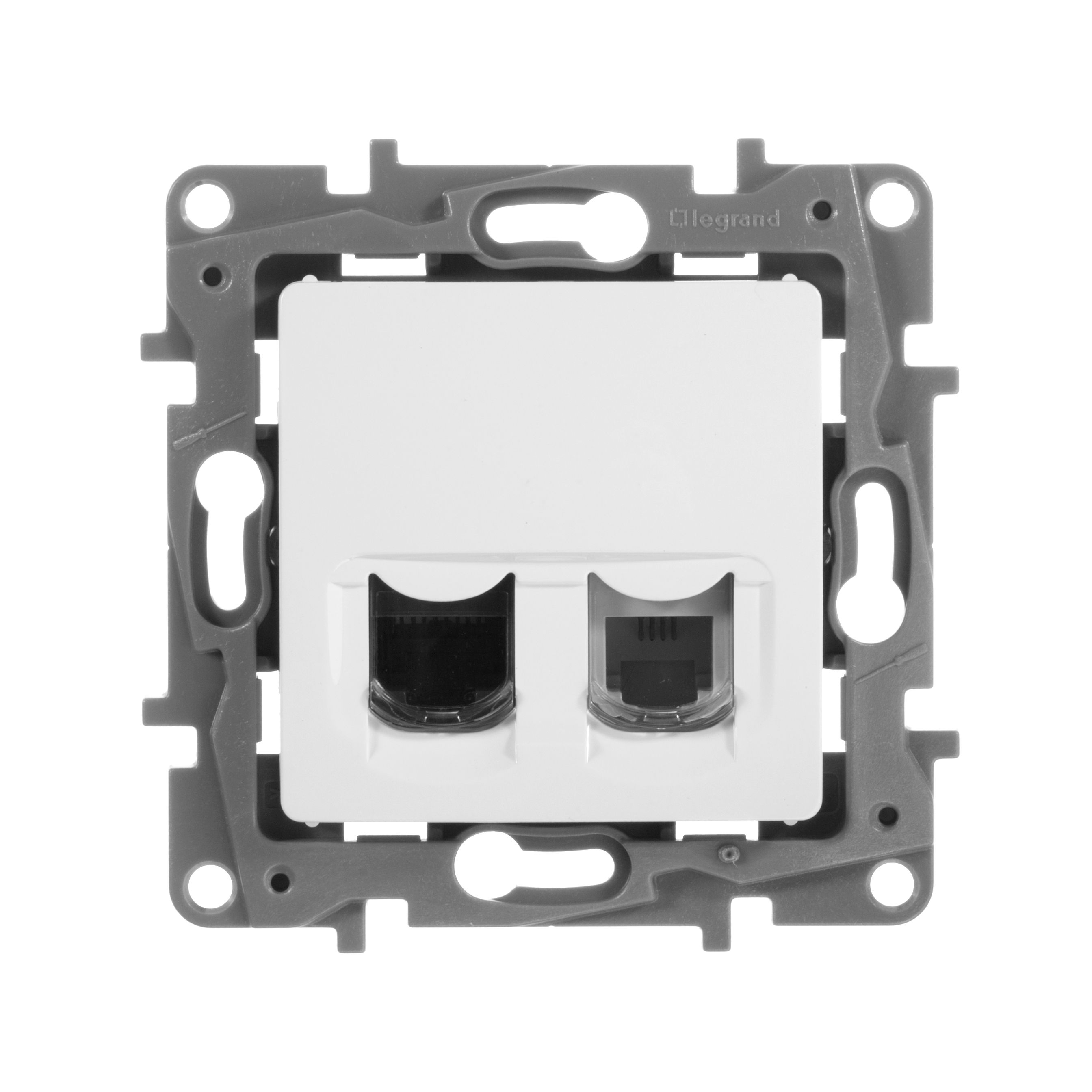 Розетка 2-я RJ11+RJ45 категория 5e UTP (белый) Etika Legrand (672252)