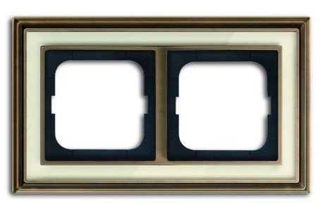 Рамка 2 поста 1722-848-500 (латунь античная/слоновая кость) Династия ABB
