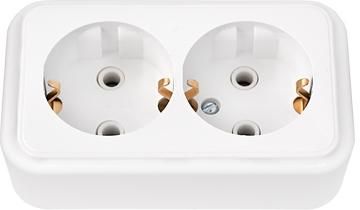 Розетка ОУ 2-я с заземлением (белый) Пралеска BYLECTRICA