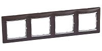 Рамка 4 поста горизонтальная (темное дерево/серебро) Valena Classic Legrand (770374) Рамка 4 поста горизонтальная (темное дерево/серебро) Valena Classic Legrand (770374)