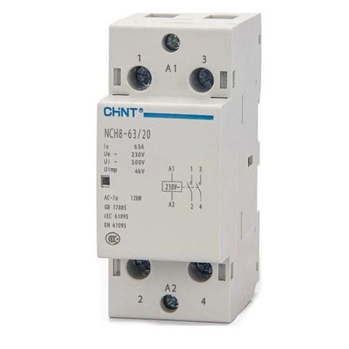 Контактор модульный NCH8-63/20 220/230В AC 63A 2НО CHINT (256093) 