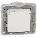 Розетка с заземлением с крышкой с защитными шторками немецкий стандарт безвин.зажимы IP44 (белый) Etika Legrand (672232) Розетка с заземлением с крышкой с защитными шторками немецкий стандарт безвин.зажимы IP44 (белый) Etika Legrand (672232)