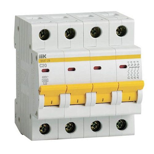 Автоматический выключатель 4п С20 4.5кА ВА 47-29 KARAT ИЭК (MVA20-4-020-C)