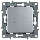 Переключатель 2кл с подсветкой (алюминий) Etika Legrand/Daccord/ИЭК (672416) Переключатель 2кл с подсветкой (алюминий) Etika Legrand/Daccord/ИЭК (672416)