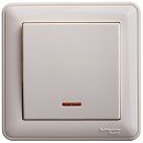 Переключатель СУ 1кл с подсветкой в сборе (слоновая кость) W59 SE