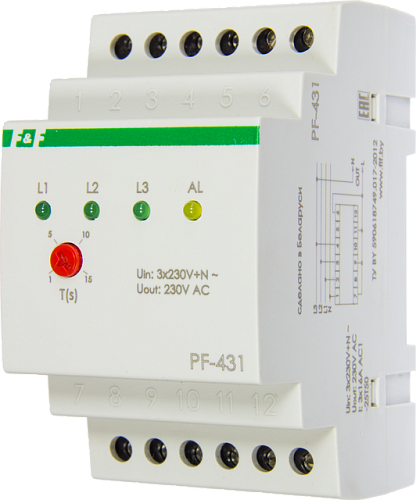 Переключатель фаз автоматический PF-431 с приоритетной фазой F&F
