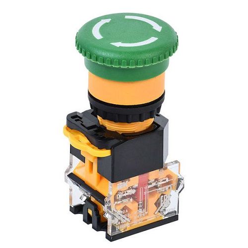 Кнопка D8-11ZS "Грибок" Ø22мм 1з+1р поворотная с фиксацией зеленая ИЭК