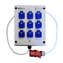 Щит розеточный ЩРЭ-9-01 Электромастер 9 розеток 220В SHUKO без аппаратов защиты IP44