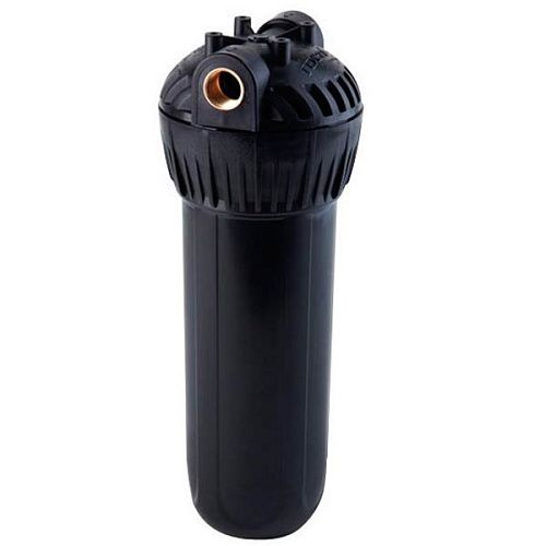 Корпус магистрального фильтра 10SL 1/2 Ш-Ш для ХВС и ГВС черный Гейзер