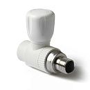 Шаровой кран PP-R для радиатора прямой 20-1/2" (белый) PROAQUA