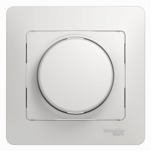 Светорегулятор (диммер) поворотно-нажимной LED RC 630Вт/ВА в сборе (белый) GLOSSA SE