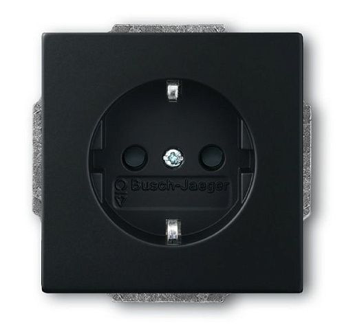 BJE Розетка  2Р+E 10/16А (черный бархат) Solo/Future УЦЕНКА