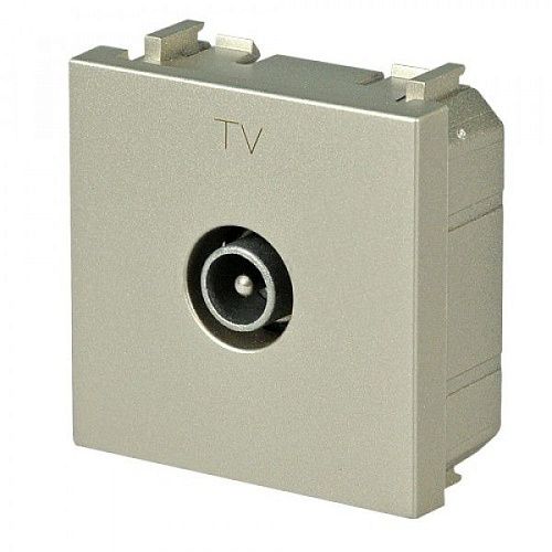 Розетка TV 2-модульная простая N2250.7 CV (шампань) Zenit ABB