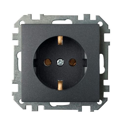 Розетка СУ с заземлением (графит) СТИЛЬ BYLECTRICA