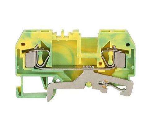 Клемма 2-проводная проходная пружинная 4мм2 (желто-зеленый) WAGO (281-907)
