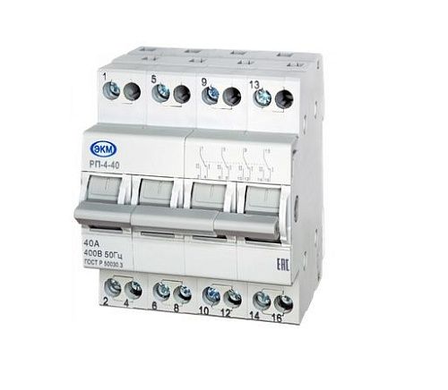 Переключатель реверсивный 4п 40А РП-4-40 Меандр (147452)