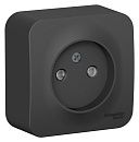 Розетка ОУ без заземления с защитными шторками с изолирующей пластиной (антрацит) BLANCA SE