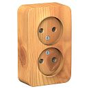 Розетка ОУ 2-я без заземления с изолирующей пластиной (ясень) BLANCA SE