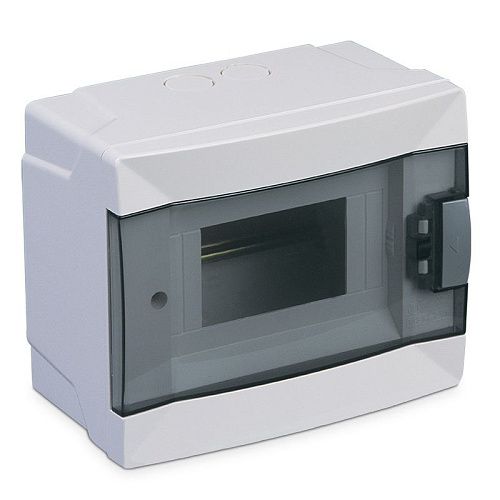 Бокс навесной 6 мод. 140х172х95мм с N/PE-5/0 прозрачная дверь IP40 (белый) Makel